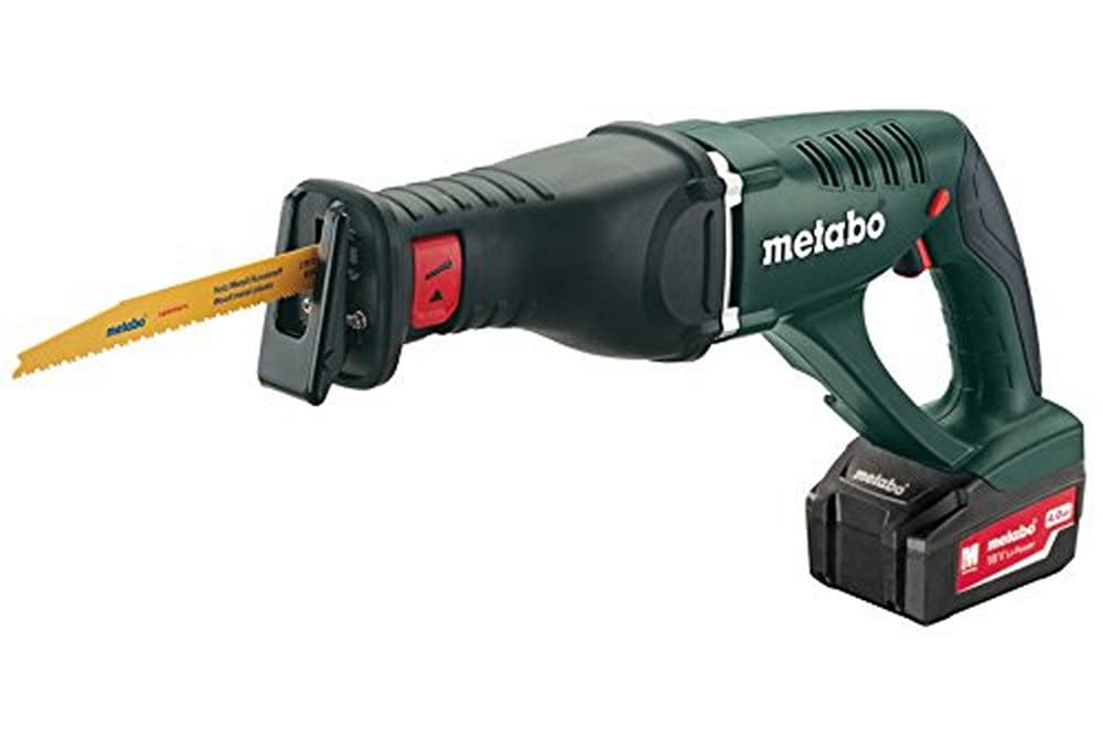 Metabo Akku-Säbelsäge ASE 18 LTX (602269610) 18V 2x Li-Ion; Ladegerät ASC 55; metaBOX 145 L, Art des Akkupacks: Li-Ion , Akkuspannung: 18 V, Akkukapazität: 2 x 4 Ah