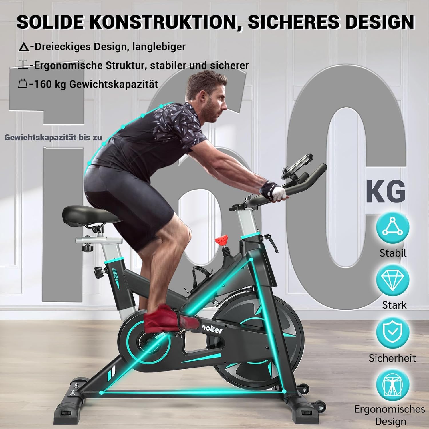 WENOKER Heimtrainer, Magnetwiderstand Stationäres Fahrrad für Zuhause[2025 Aktualisierte]